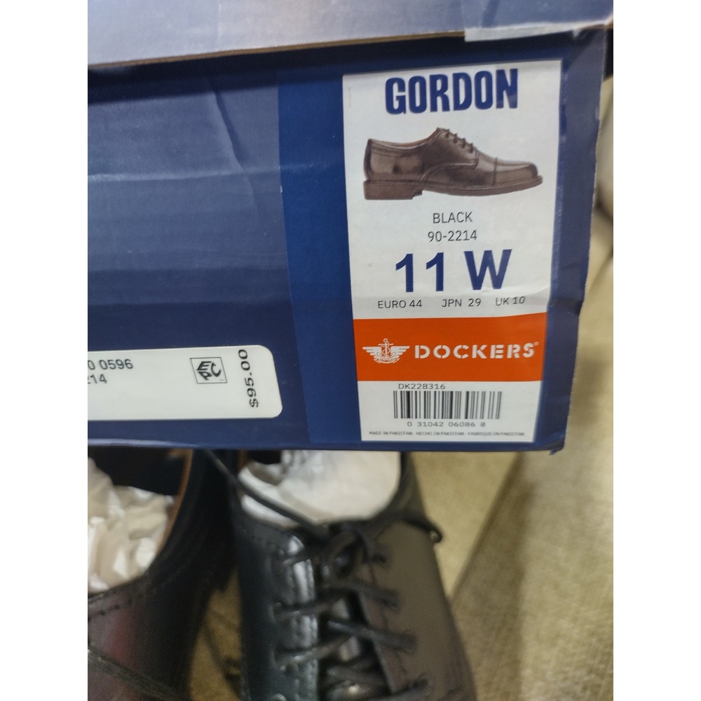 Dockers Gordon Mens Black Leather Cap Toe Oxford Dress Shoes 11 W 90-2214 - Picture 7 of 7